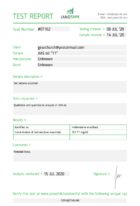 Test Report #07162