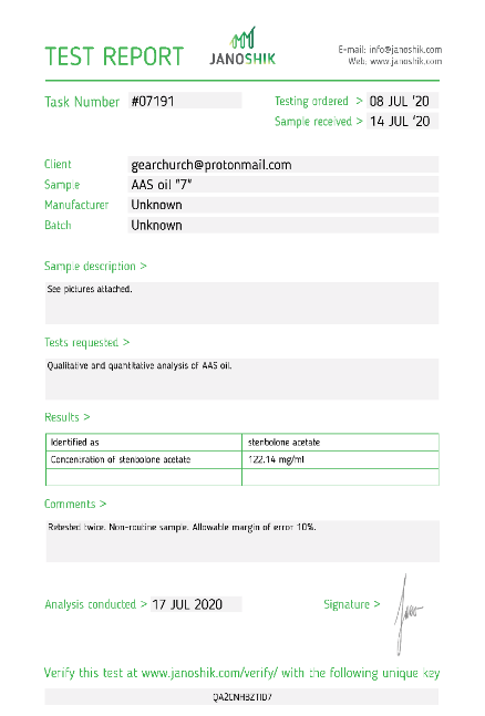 Test Report #07191